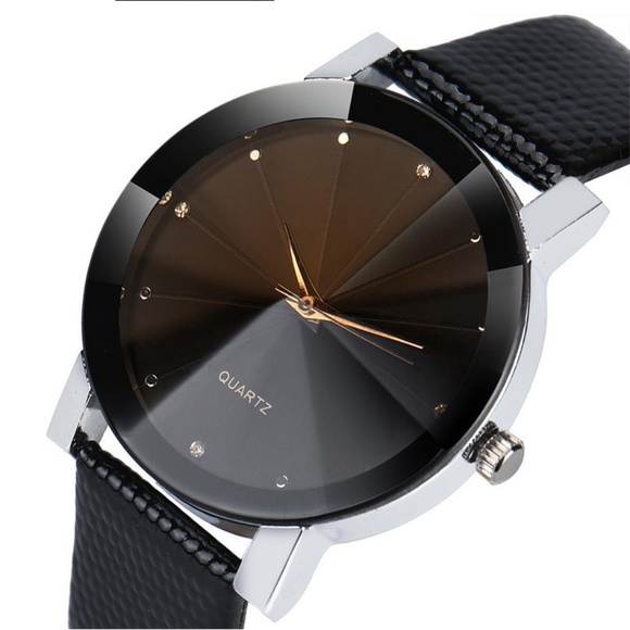 ⌚️NEW⌚️ Unisex Wristwatch Leather Quartz Watch - Picture 2 of 2